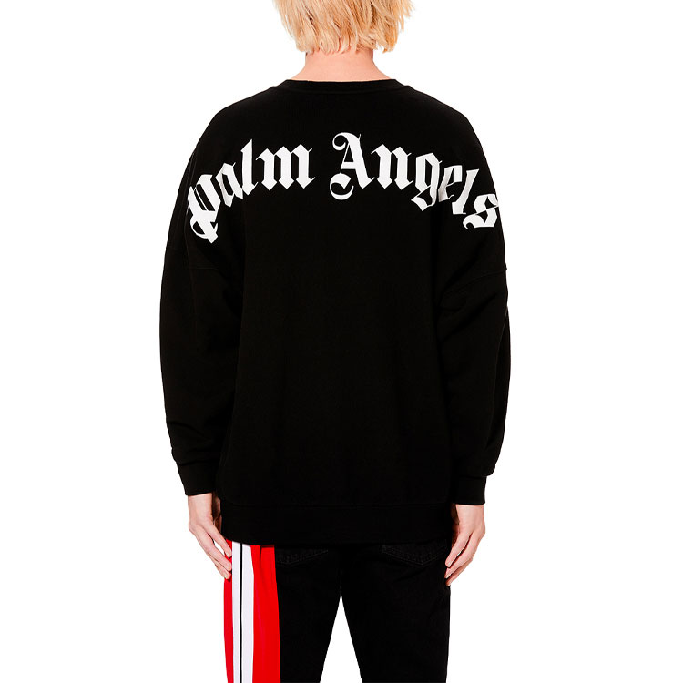 Purchase パームエンジェルス ロゴ オーバースウェットシャツ マンダリンカラー ブラック PMBA021E194410021001