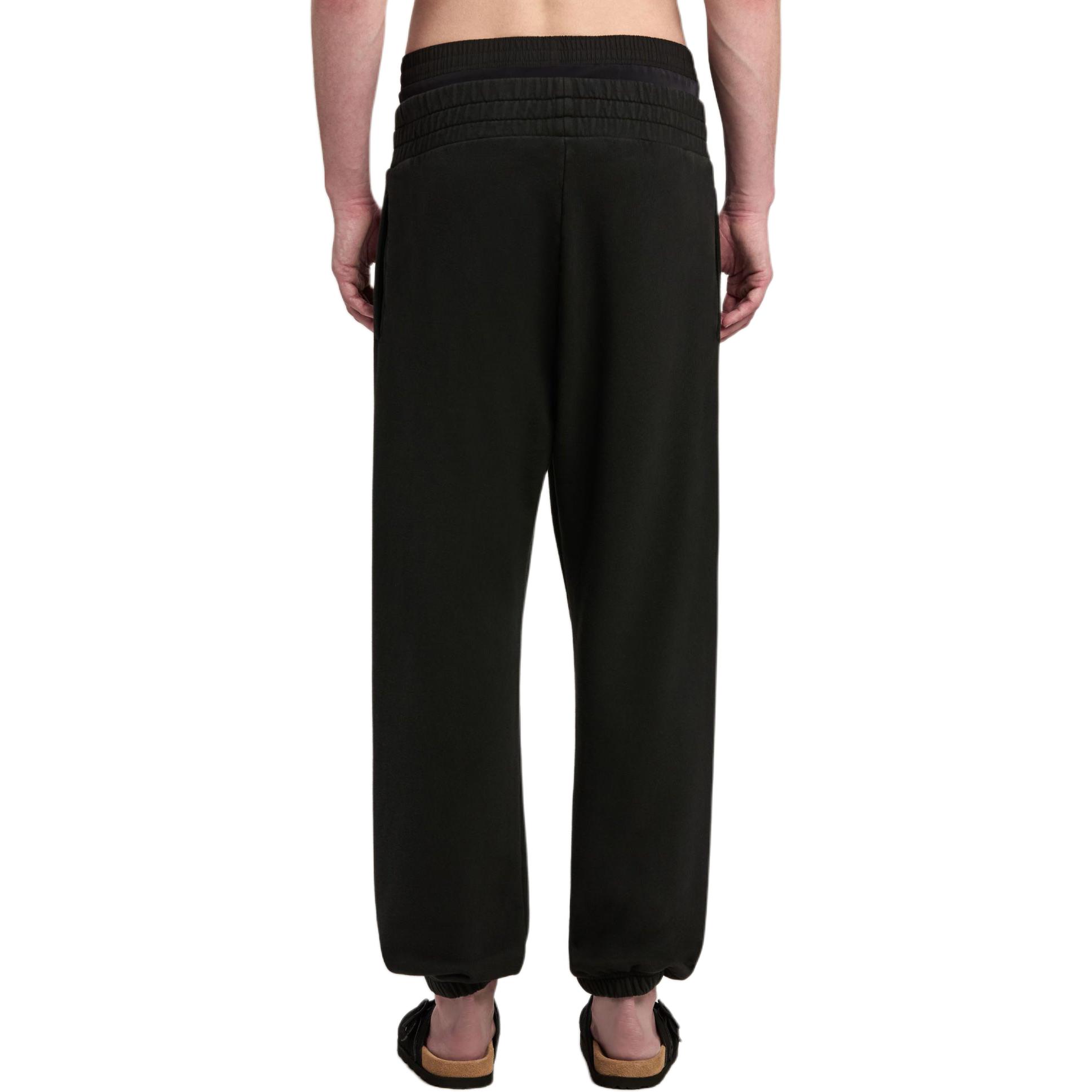 Shop パームエンジェルス ロゴプリント エラスティックウエスト カジュアルパンツ ブラック PMCH013F24FLE0021003