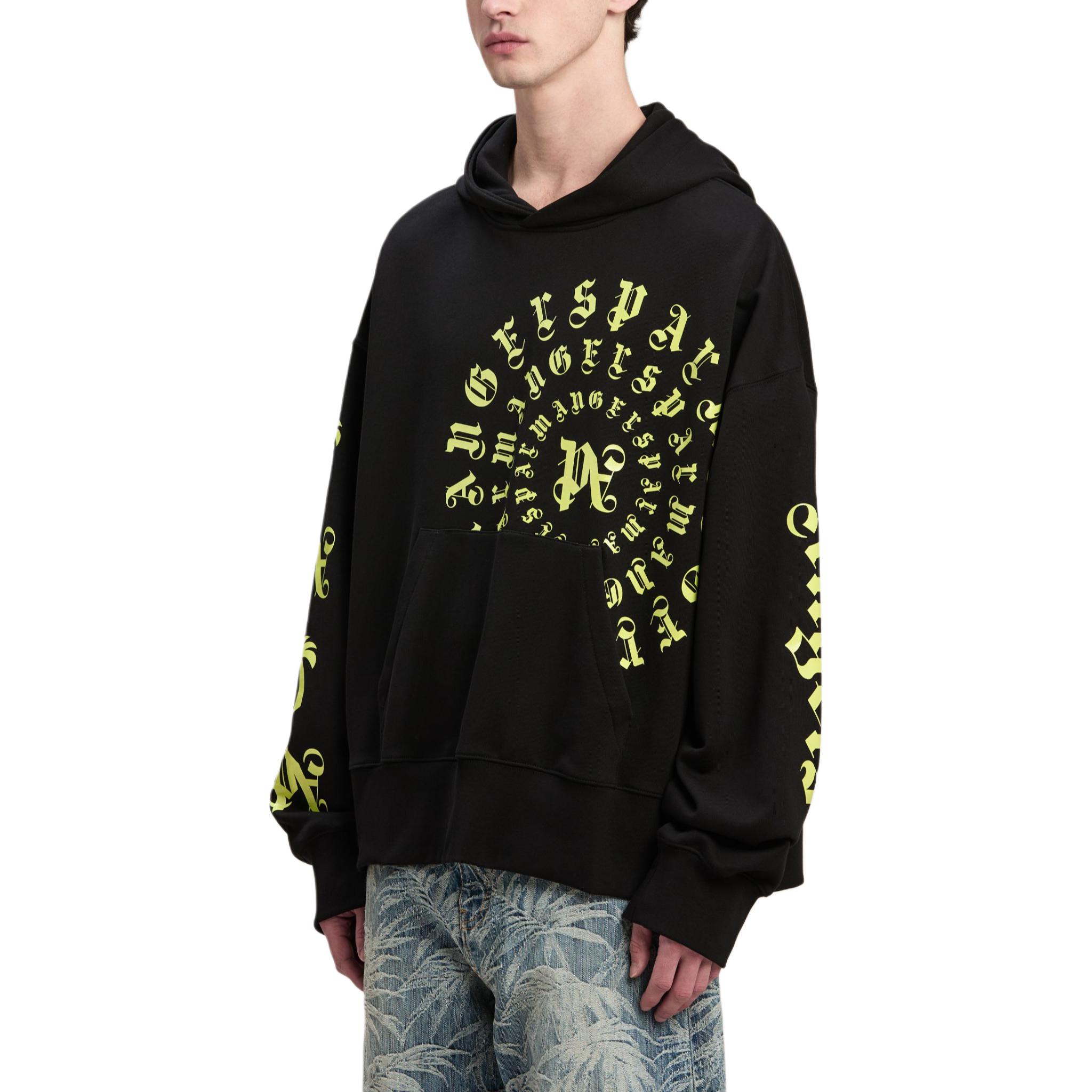 Purchase Palm Angels Hoodie Logo Print Hitam PMBB058F24FLE0071054