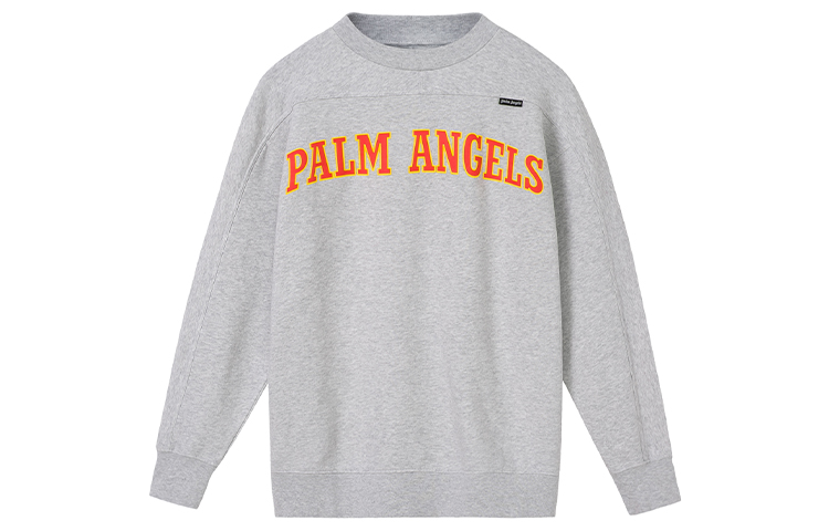 Palm Angels Logo Print Long Sleeve Sweatshirt Light Gray PMBA038R206360270788