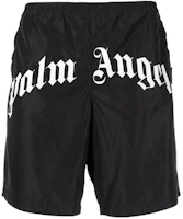PALM ANGELS Logo Print Loose Fit Shorts Black. PMFA005S21FAB0011001 PALM ANGELS Logo Print Loose Fit Shorts Black. PMFA005S21FAB0011001