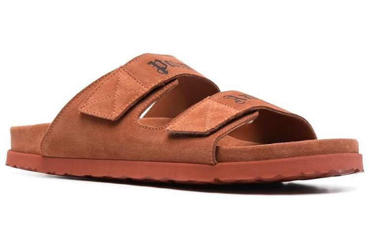 Palm Angels Logo Print Sandal 'Cognac Black' 圖 3