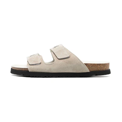 Palm Angels Logo Print Slide Sandals White 'Beige'