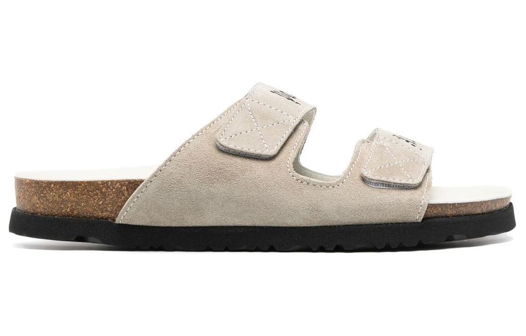 Palm Angels Logo Print Slide Sandals White 'Beige' 圖 2