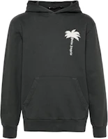 Palm Angels Logo Print Slim Fit Hoodie Charcoal Grey PMBB058S24FLE0040703 Palm Angels Logo Print Slim Fit Hoodie Charcoal Grey PMBB058S24FLE0040703