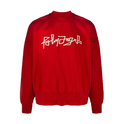Palm Angels Logo Pullover Sweatshirt Red PMBA026F20FLE0052501