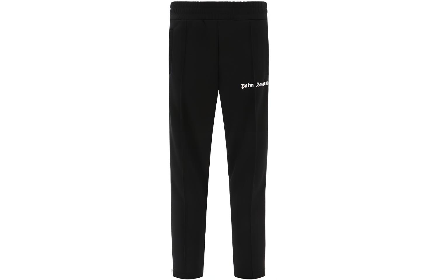 Palm Angels Logo Side Stripe Knit Track Pants Men Black PMCJ001C99FAB0011001