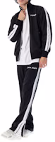Shop Palm Angels 男款側條紋針織運動褲 黑色 PMCJ001C99FAB0011001