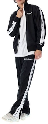 パームエンジェルス ロゴ サイドストライプ ニット トラックパンツ メンズ ブラック PMCJ001C99FAB0011001 Shop パームエンジェルス ロゴ サイドストライプ ニット トラックパンツ メンズ ブラック PMCJ001C99FAB0011001