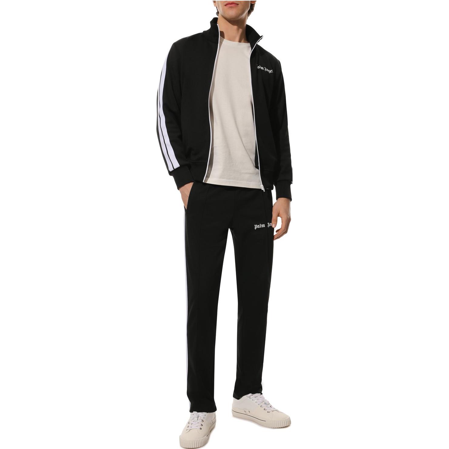 Purchase パームエンジェルス ロゴ サイドストライプ ニット トラックパンツ メンズ ブラック PMCJ001C99FAB0011001