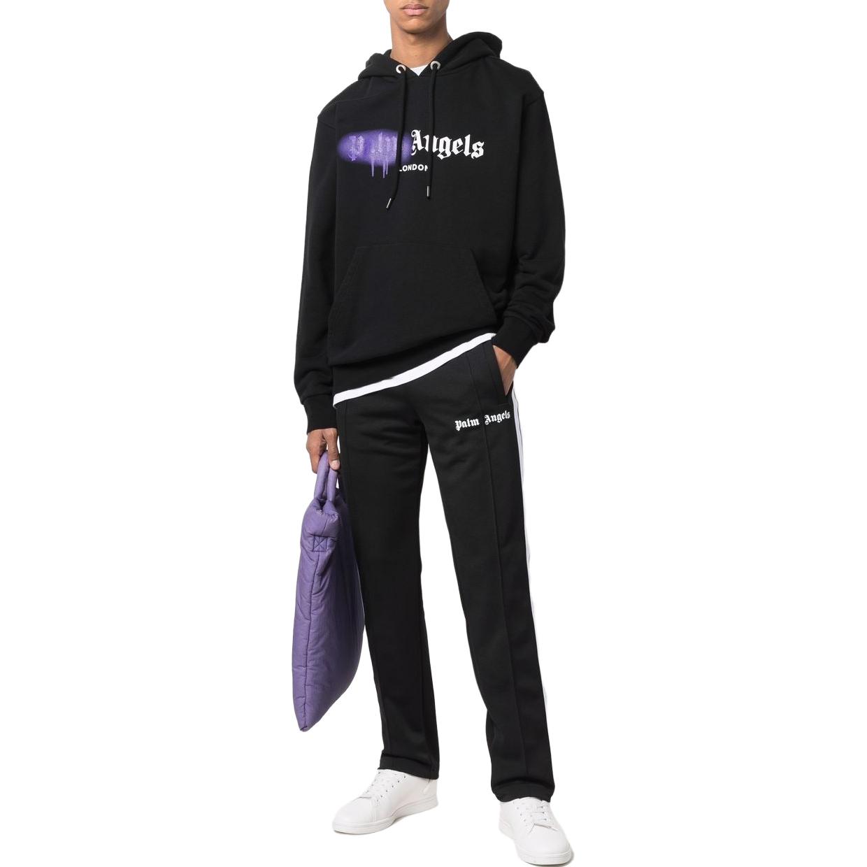 Sizing パームエンジェルス ロゴ サイドストライプ ニット トラックパンツ メンズ ブラック PMCJ001C99FAB0011001