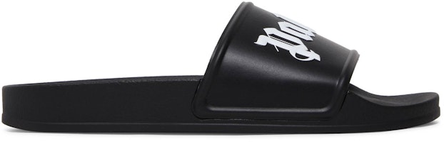 Palm Angels Logo Slide 'Black White' PMIC001F21MAT001-1001 Palm Angels Logo Slide 'Black White' PMIC001F21MAT001-1001