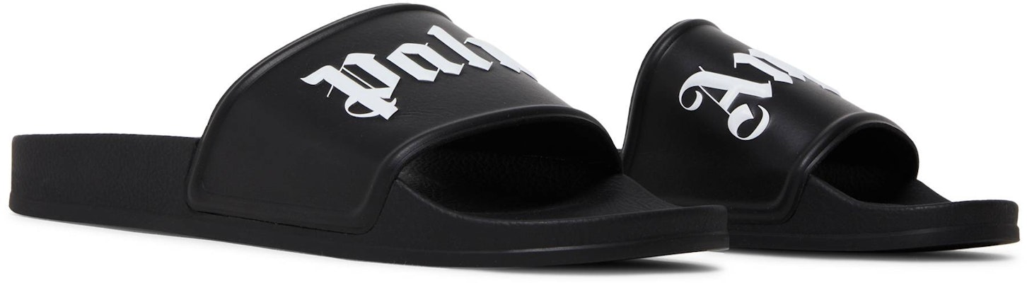 Palm Angels Logo Slide 'Black White' PMIC001F21MAT001-1001 Cheap Palm Angels Logo Slide 'Black White' PMIC001F21MAT001-1001