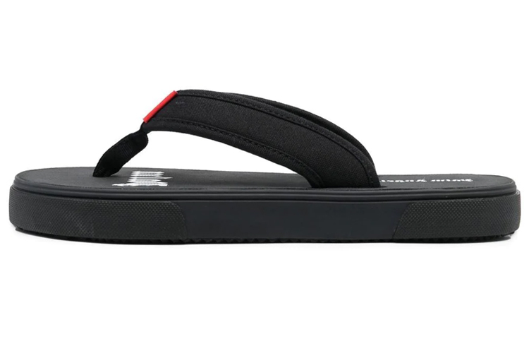 Palm Angels Logo Tag Flip Flops 'Black' PMIO001S23FAB0011001