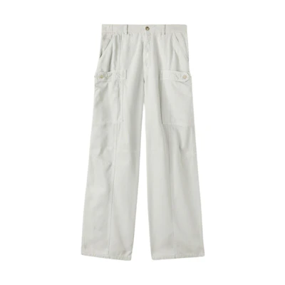 Palm Angels Logo White Straight-Leg Track Pants Men’s Casual with Zipper Pocket. PMCA153R24FAB0010505