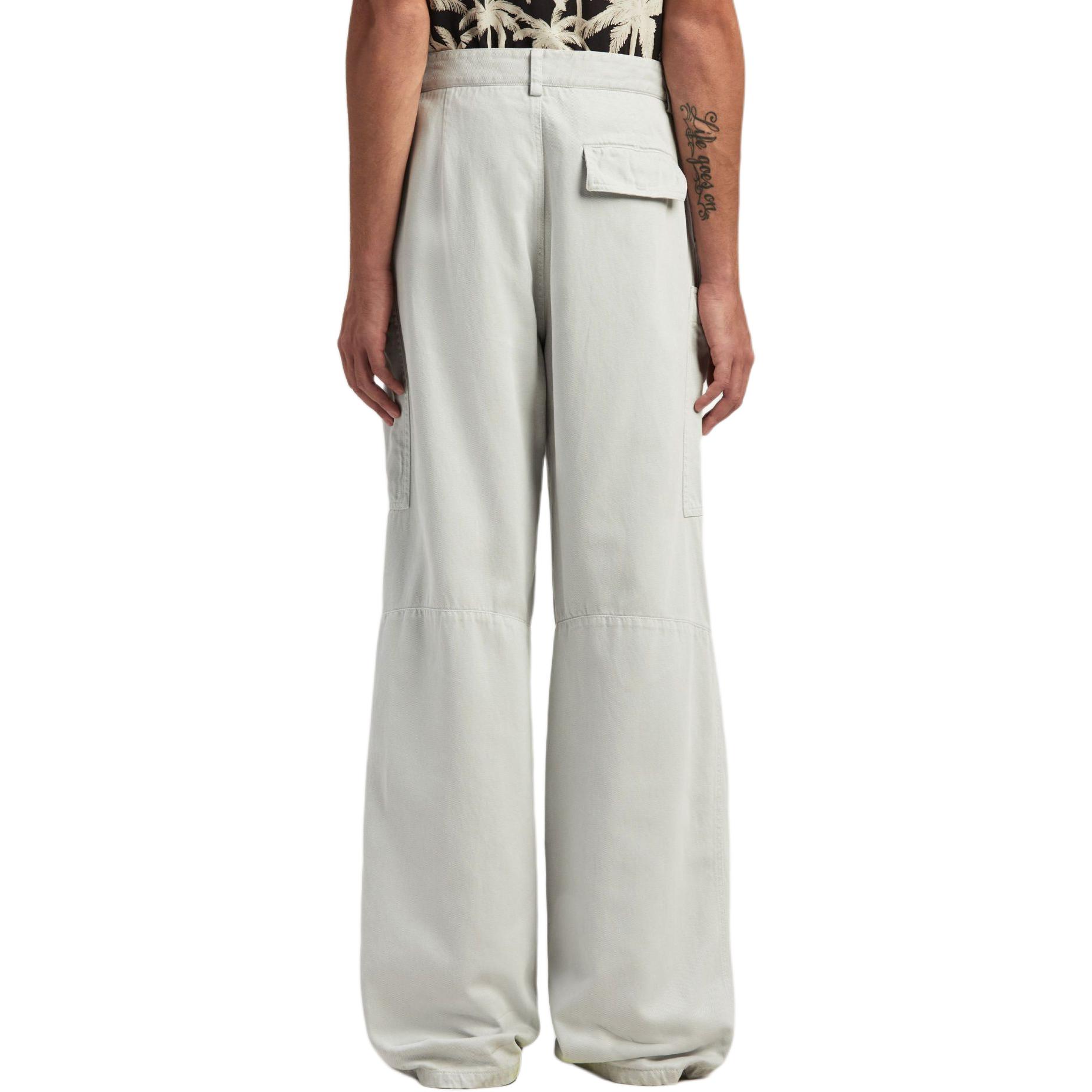 Shop Palm Angels Logo White Straight-Leg Track Pants Men’s Casual with Zipper Pocket. PMCA153R24FAB0010505