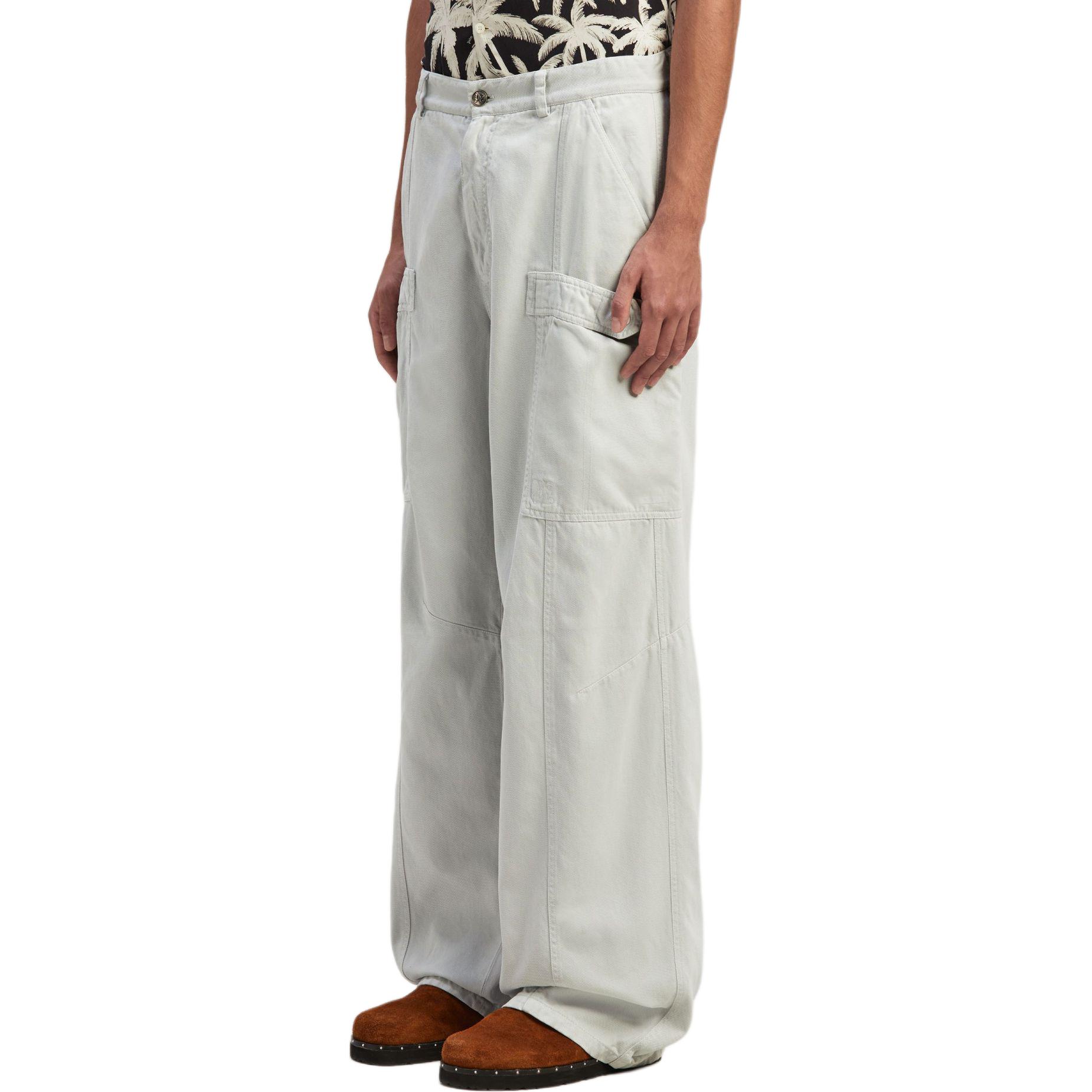 Purchase Palm Angels Logo White Straight-Leg Track Pants Men’s Casual with Zipper Pocket. PMCA153R24FAB0010505