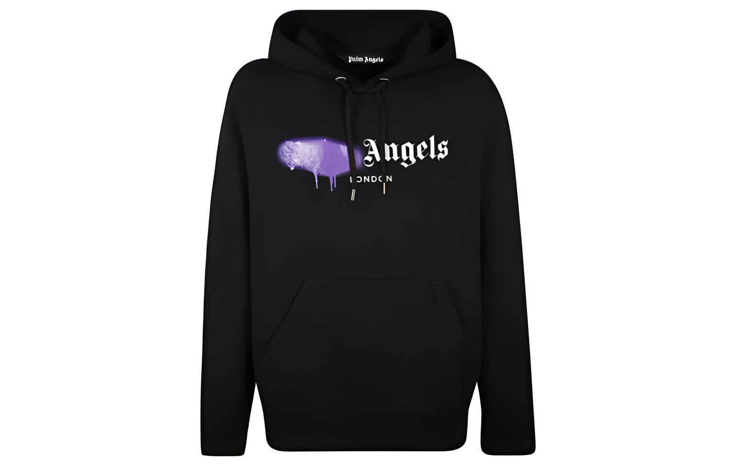 Palm Angels London Spray Logo Hoodie Black PMBB003F20FLE0031037
