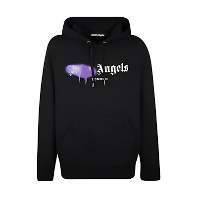 Palm Angels London Spray Logo Hoodie Black PMBB003F20FLE0031037