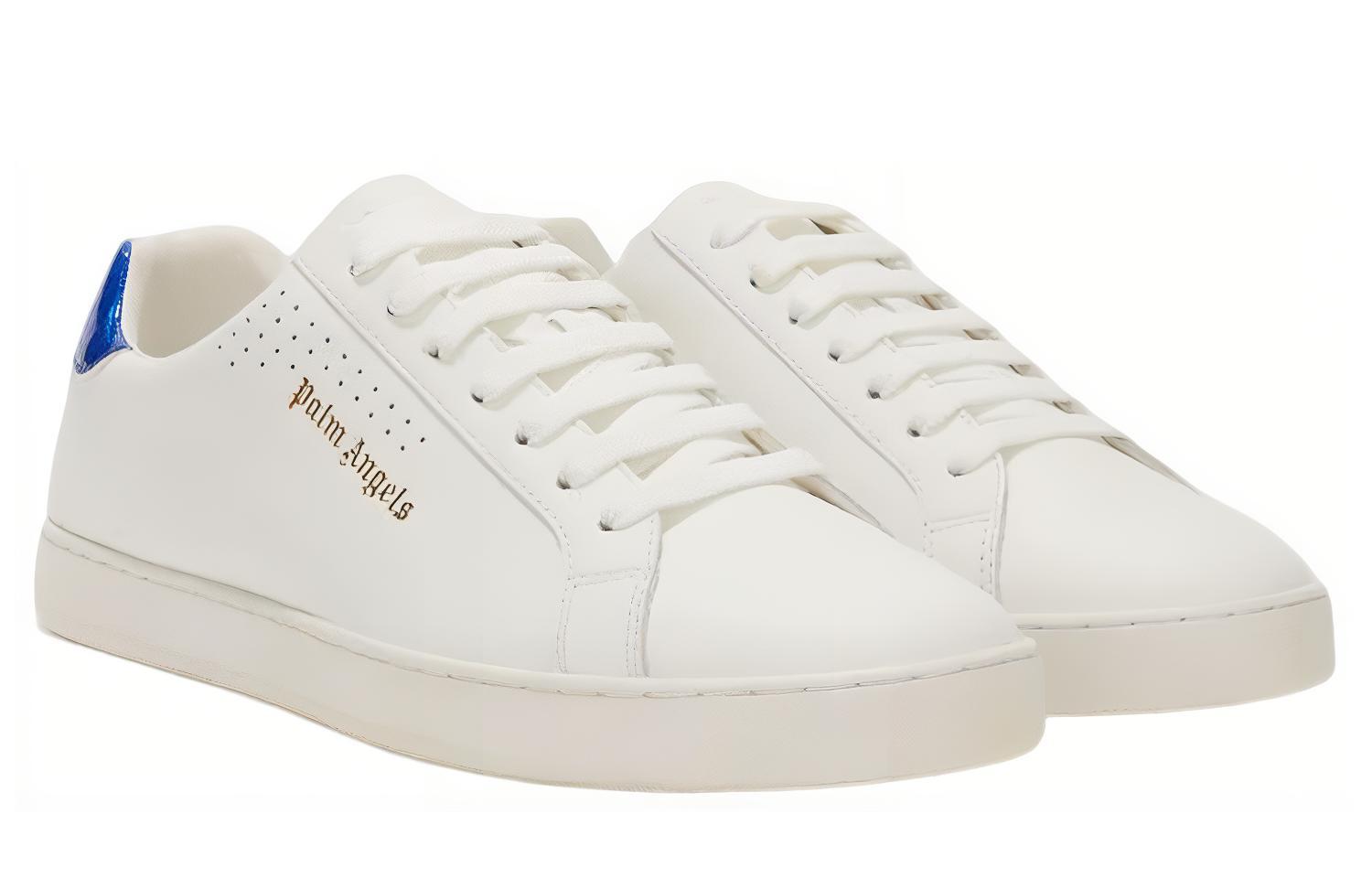 Palm Angels Low-Top Lace-Up Leather Sneaker 'White Blue' 圖 2