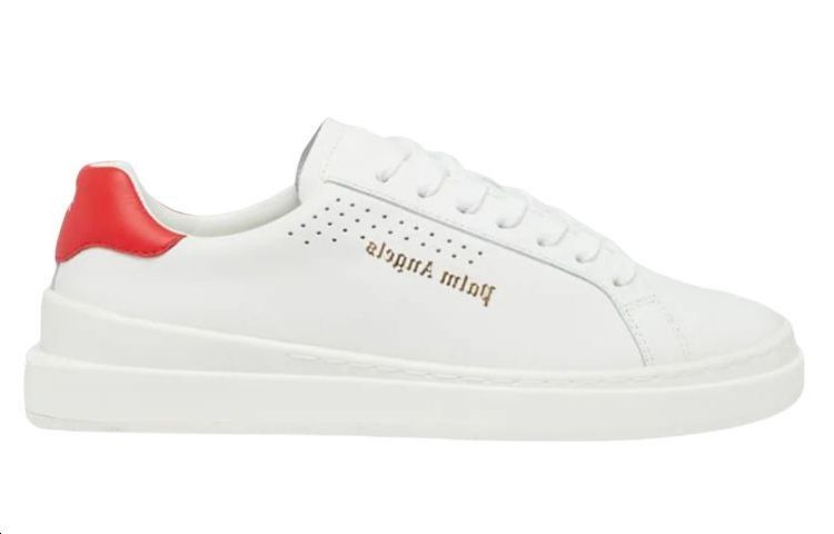 Order Palm Angels 低帮白色皮革运动鞋 PMIA070S22LEA0010125