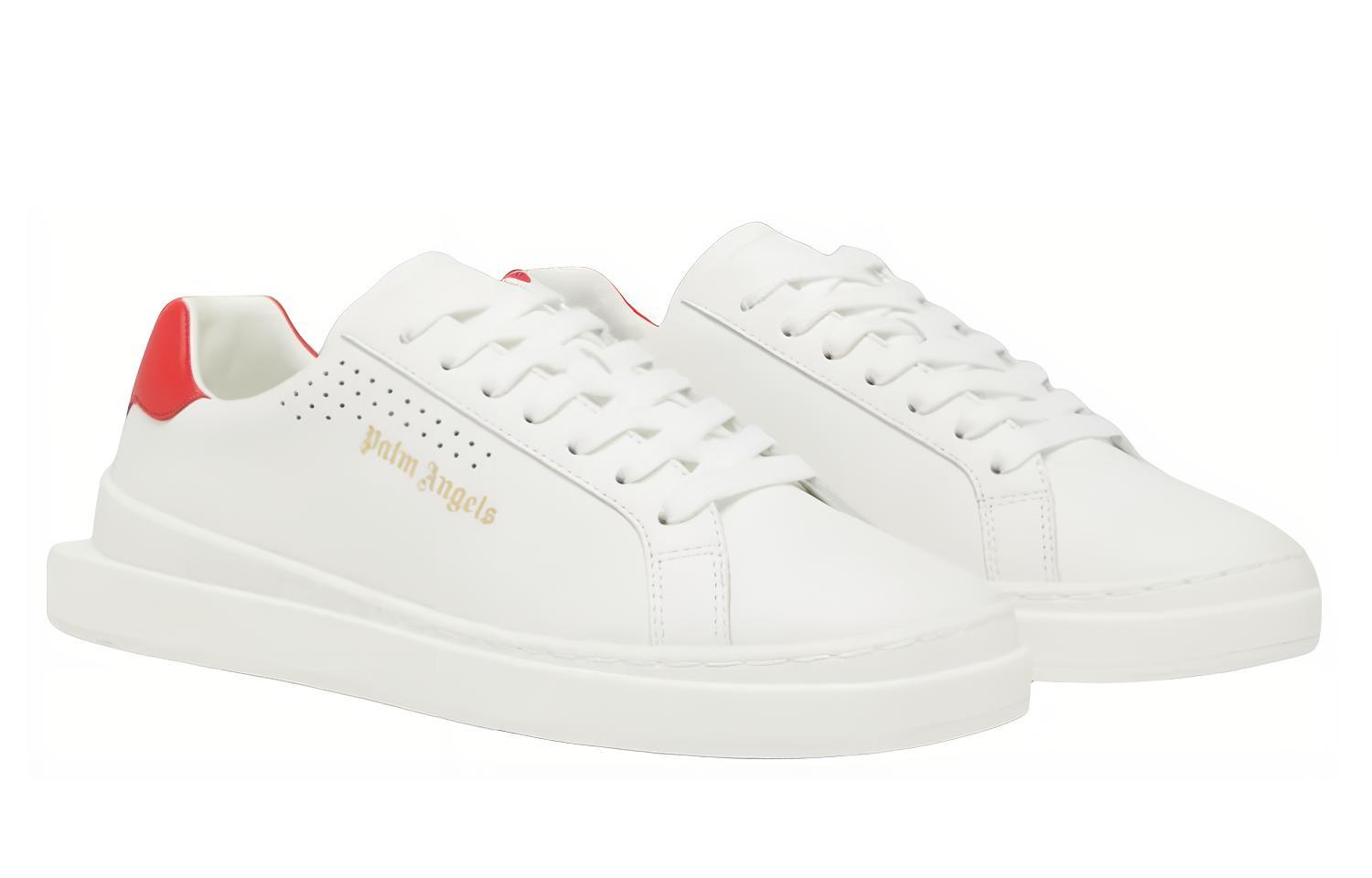Lookbook Palm Angels Lage Leren Sneakers ''Wit'' PMIA070S22LEA0010125