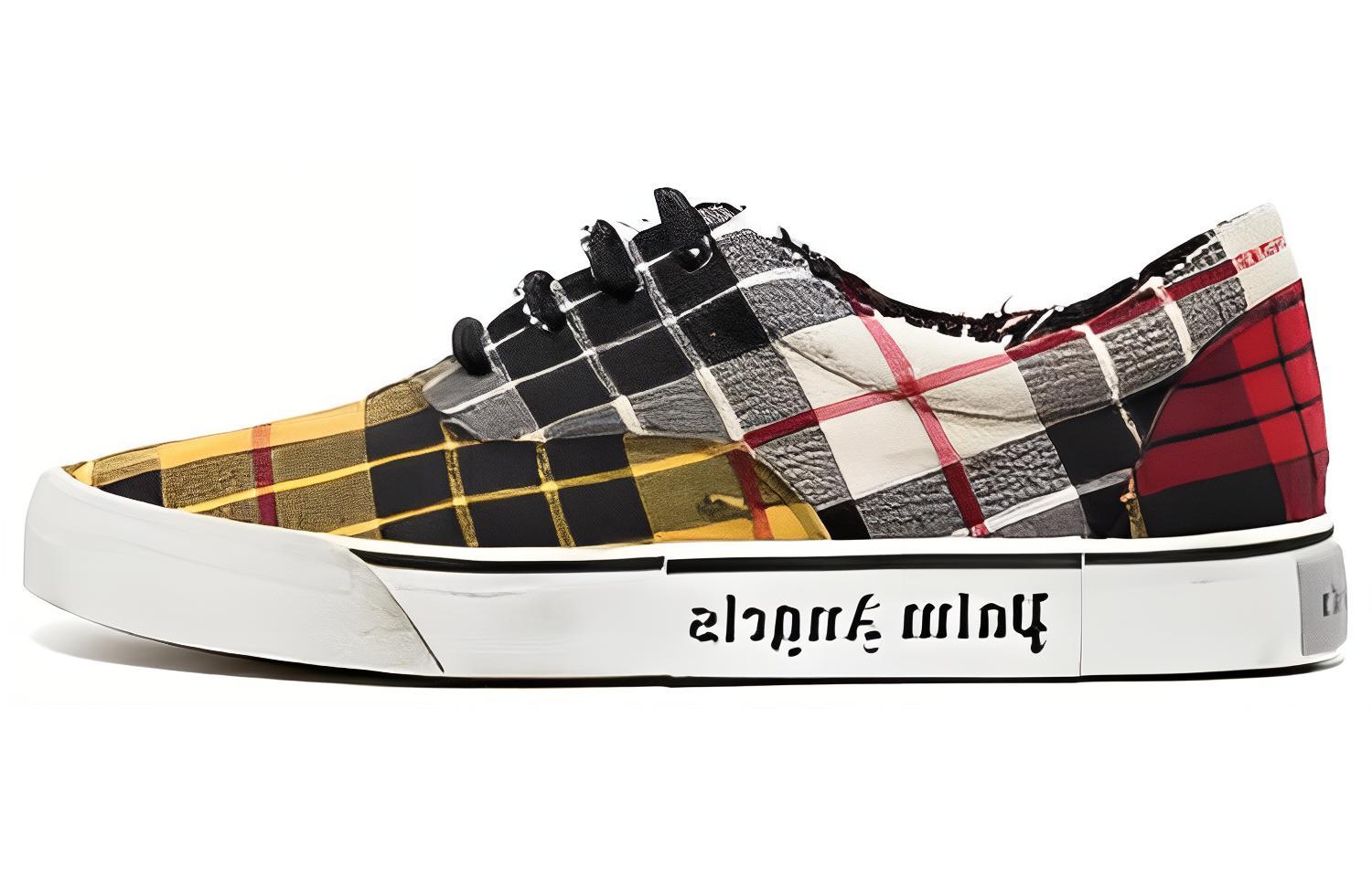 Palm Angels Low-Top Sneakers 'Yellow White Red Distressed'