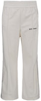 Palm Angels Men’s White Mid-Rise Flared Pants with Logo Embroidery. PMCJ024F23FAB001 Palm Angels Men’s White Mid-Rise Flared Pants with Logo Embroidery. PMCJ024F23FAB001