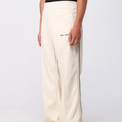 Palm Angels 男款白色中腰喇叭褲附品牌刺繡徽標。 PMCJ024F23FAB001 Details for Palm Angels 男款白色中腰喇叭褲附品牌刺繡徽標。 PMCJ024F23FAB001