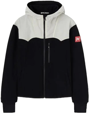 Palm Angels Monogram Patch Ski Pile Colorblock Zip Hoodie Jacket Black/Yellow PMKE001R24FAB0011004 Buy Palm Angels Monogram Patch Ski Pile Colorblock Zip Hoodie Jacket Black/Yellow PMKE001R24FAB0011004
