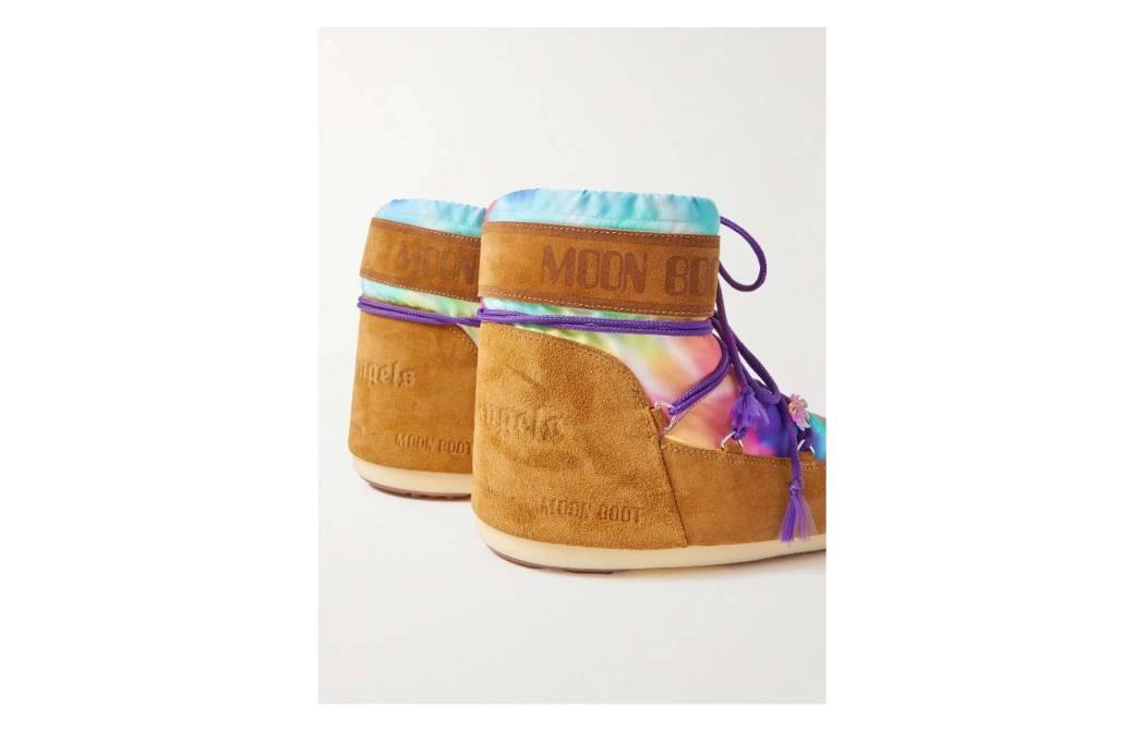 Palm Angels Moon Boot Fleece-Lined Printed Canvas and Suede Snow Boots '47'
