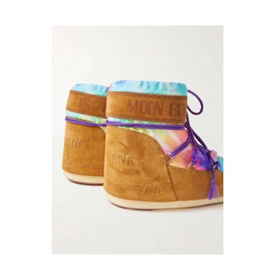 Palm Angels Moon Boot Fleece-Lined Printed Canvas and Suede Snow Boots '47'