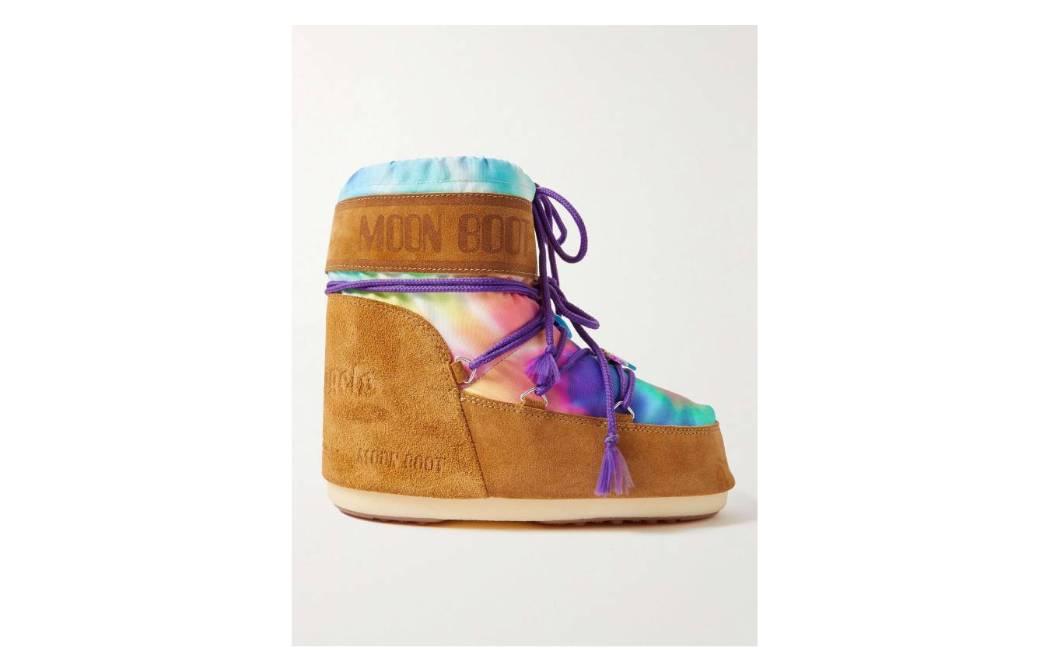 Palm Angels Moon Boot Fleece-Lined Printed Canvas and Suede Snow Boots '47' 圖 2