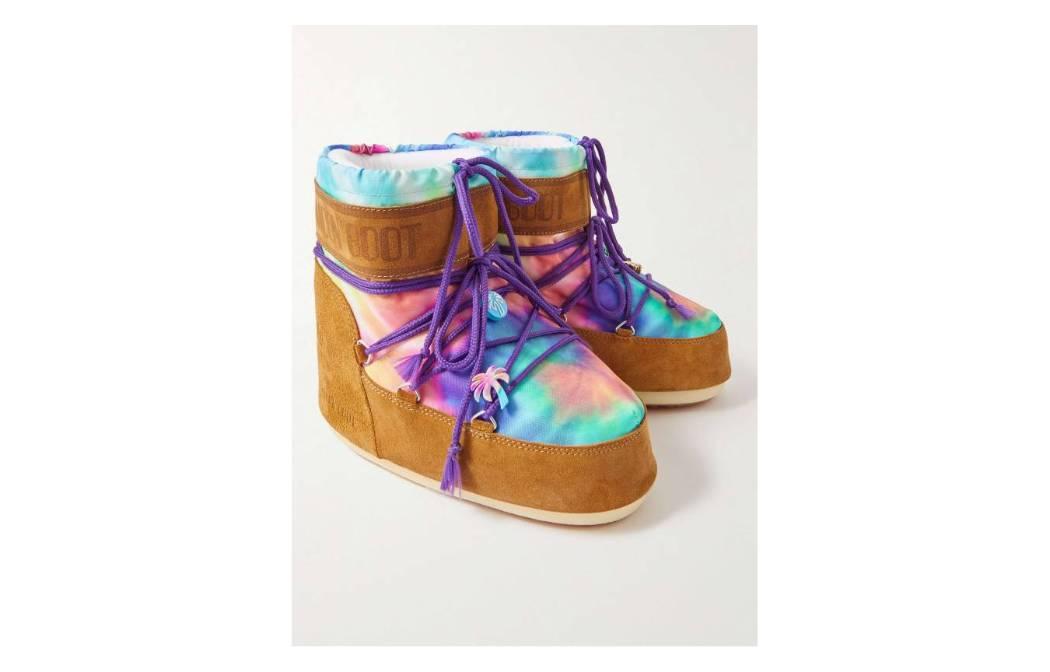 Palm Angels Moon Boot Fleece-Lined Printed Canvas and Suede Snow Boots '47' 圖 6