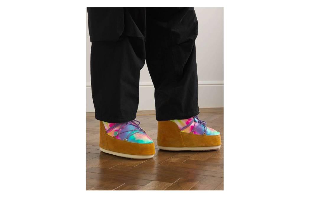 Palm Angels Moon Boot Fleece-Lined Printed Canvas and Suede Snow Boots '47' 圖 7