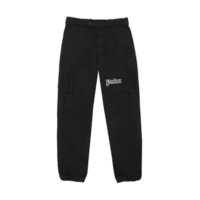 Palm Angels Multi-Pocket Logo Cargo Pants Men Black PMCA078E20FAB0021001