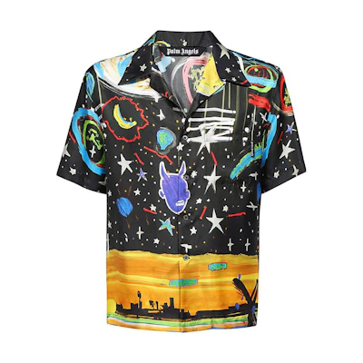 PALM ANGELS Multicolor Bowling Print Short Sleeve Shirt Multicolor PMGG005E23FAB0021084