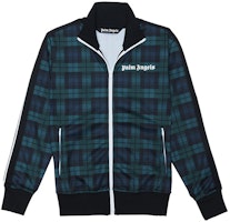 PALM ANGELS Multicolor Plaid Print Zip Track Jacket Green PMBD001E20FAB0041201 PALM ANGELS Multicolor Plaid Print Zip Track Jacket Green PMBD001E20FAB0041201