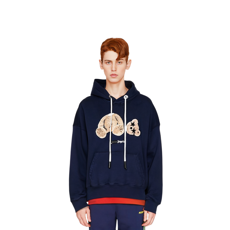 Details for パームエンジェルス ネイビー カートゥーンベアプリント スウェットシャツ PMBB058F21FLE0124660