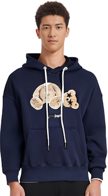 パームエンジェルス ネイビー カートゥーンベアプリント スウェットシャツ PMBB058F21FLE0124660 1