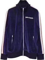 Palm Angels Navy Blue Logo Zip-Up Track Jacket Unisex PMBD001F184690053701 Palm Angels Navy Blue Logo Zip-Up Track Jacket Unisex PMBD001F184690053701