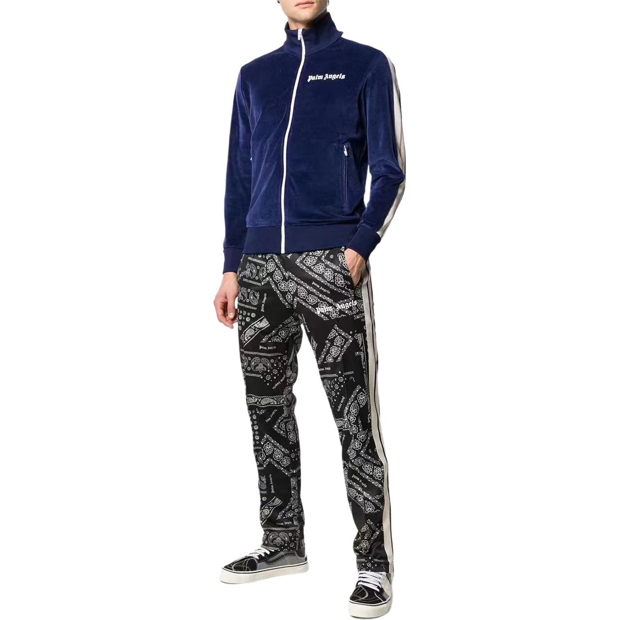 Purchase Palm Angels 深藍色Logo拉鍊運動外套 男女款 PMBD001F184690053701