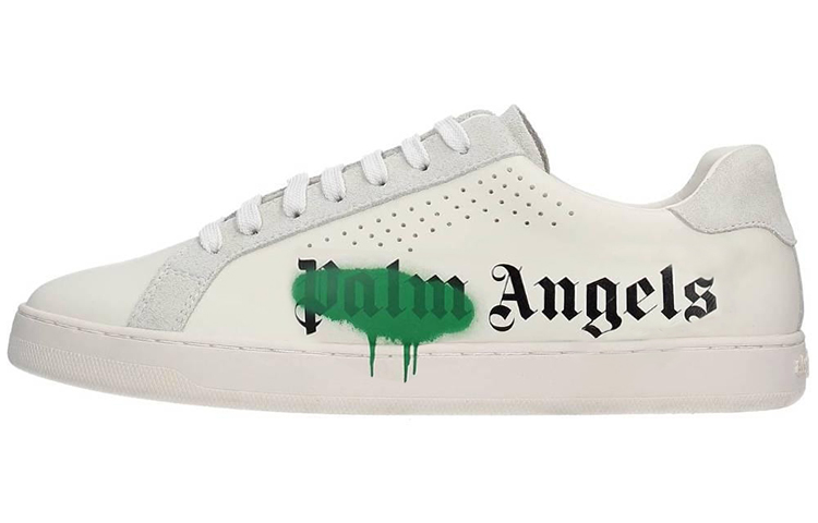 Palm Angels New Spraypaint Low Top 'White Green'