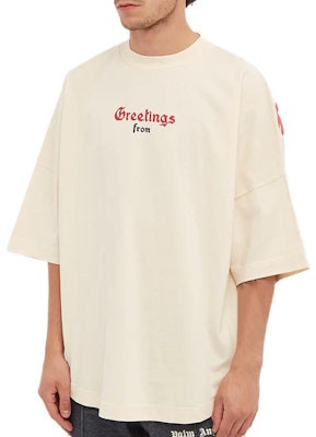 Camiseta Palm Angels Oversized con Logo Trasero Impreso de Manga Corta. PMAA002S22JER0030325 Lookbook Camiseta Palm Angels Oversized con Logo Trasero Impreso de Manga Corta. PMAA002S22JER0030325