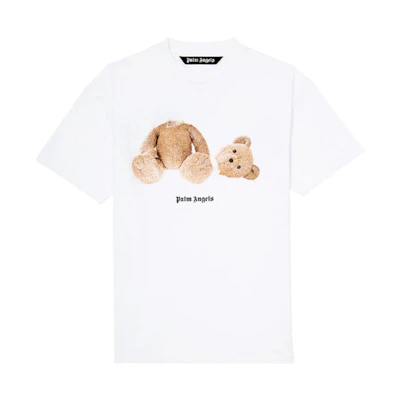 Palm Angels Oversized Decapitated Bear Print T-shirt White Tee PMAA001R21JER0010160