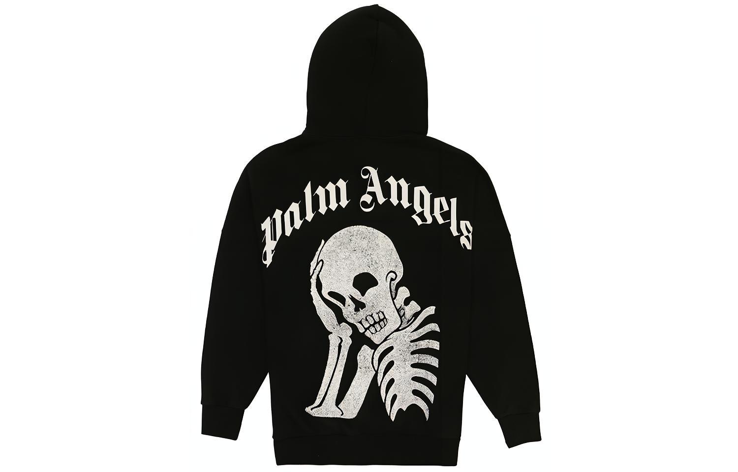 PALM ANGELS Oversized Skull Logo Hoodie Black PMBB036E194410141001