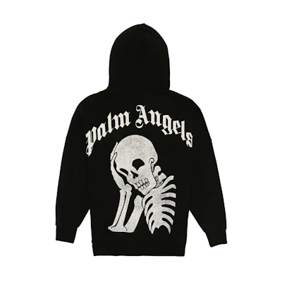 PALM ANGELS Oversized Skull Logo Hoodie Black PMBB036E194410141001