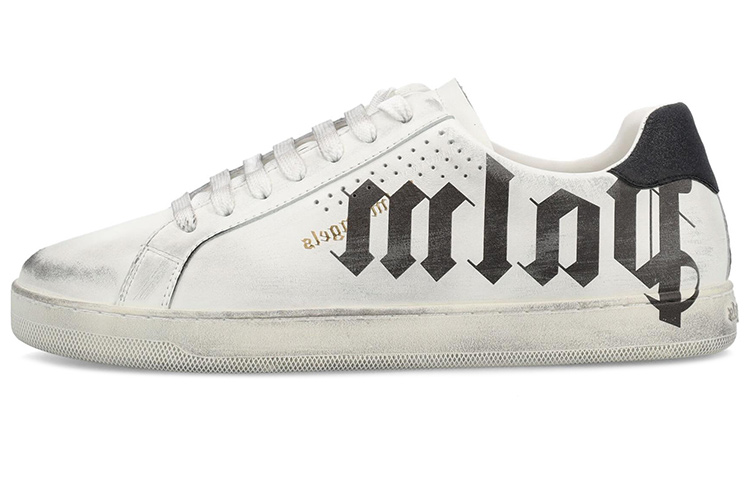 Buy PALM ANGELS 皮革 低筒 時尚板鞋 男款 白黑