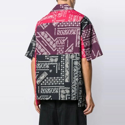 パームエンジェルス パッチワーク ペイズリー 半袖シャツ ブラック レッド PMGA040E196120068800 Shop パームエンジェルス パッチワーク ペイズリー 半袖シャツ ブラック レッド PMGA040E196120068800