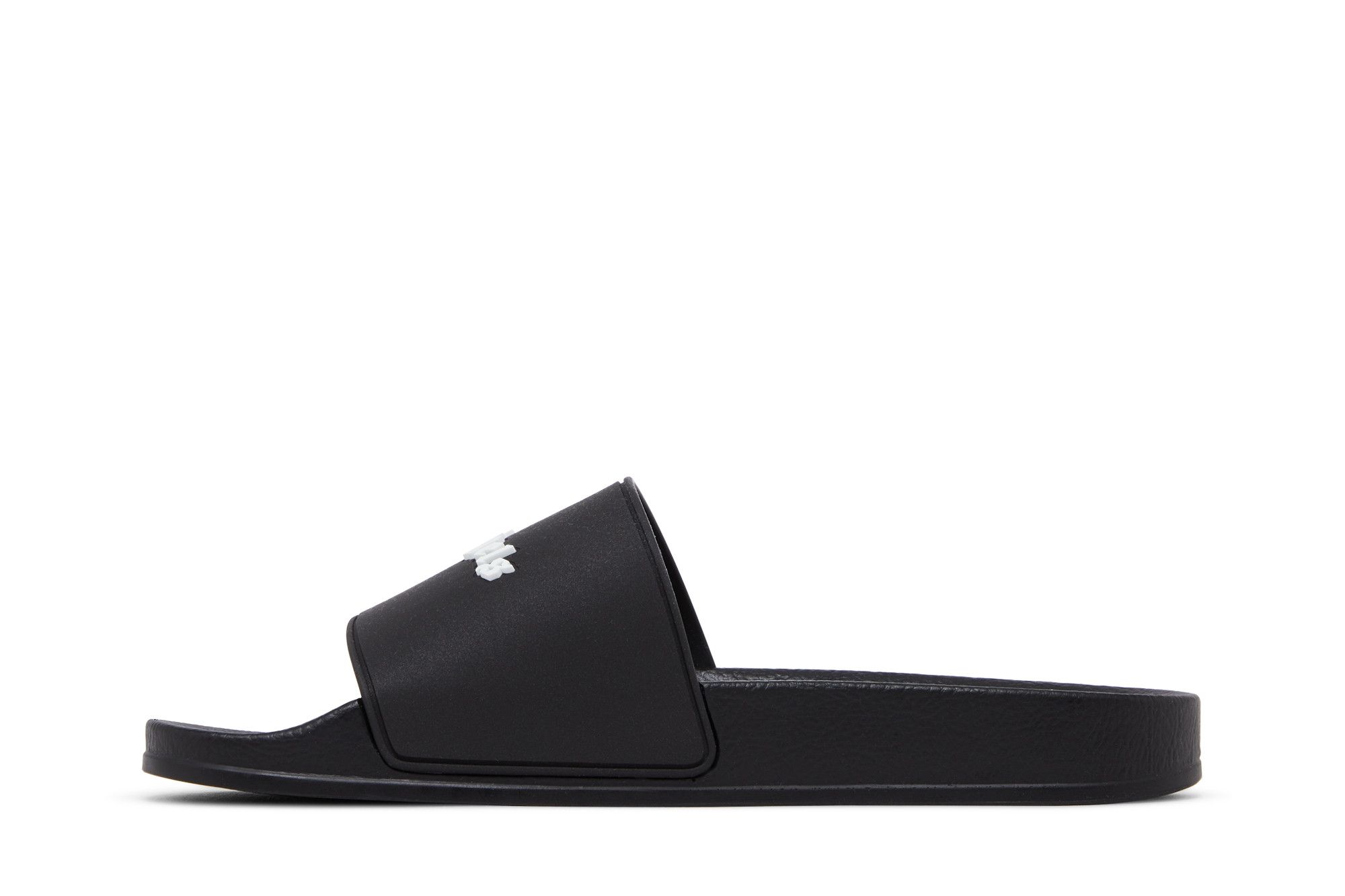 Shop Palm Angels Selipar Kolam 'Logo Asas - Hitam' PMIC010S24MAT001-1001